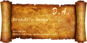 Drotár Andor névjegykártya