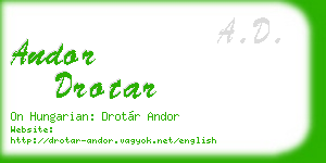 andor drotar business card